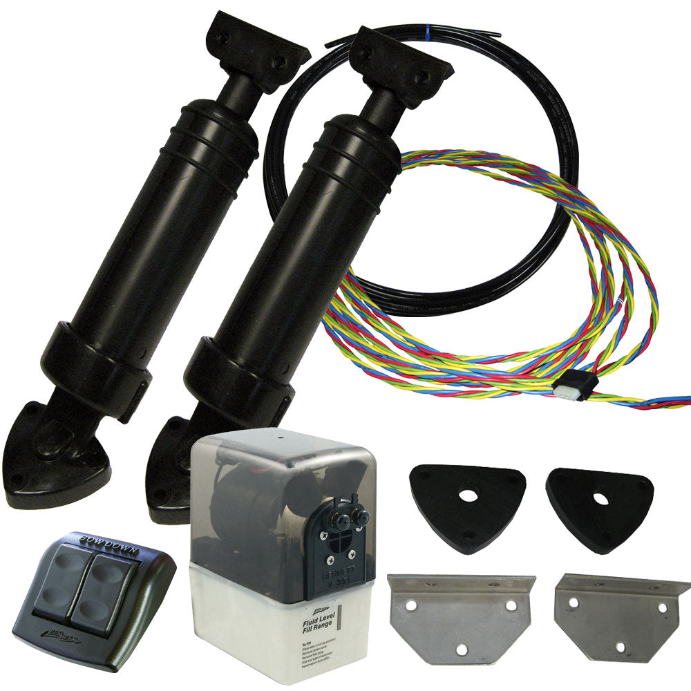 Bennett Lenco to Bennett electric-to-hydraulic trim tab conversion kit with adapter plates and hydraulic power unit
