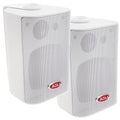 Boss Audio MR4.3W 4-inch white enclosed 3-way marine box speakers pair with swivel mounting brackets