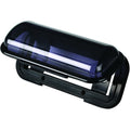 Boss Audio MRC5B black universal single-DIN marine radio cover with tinted polycarbonate panel and foam gasket