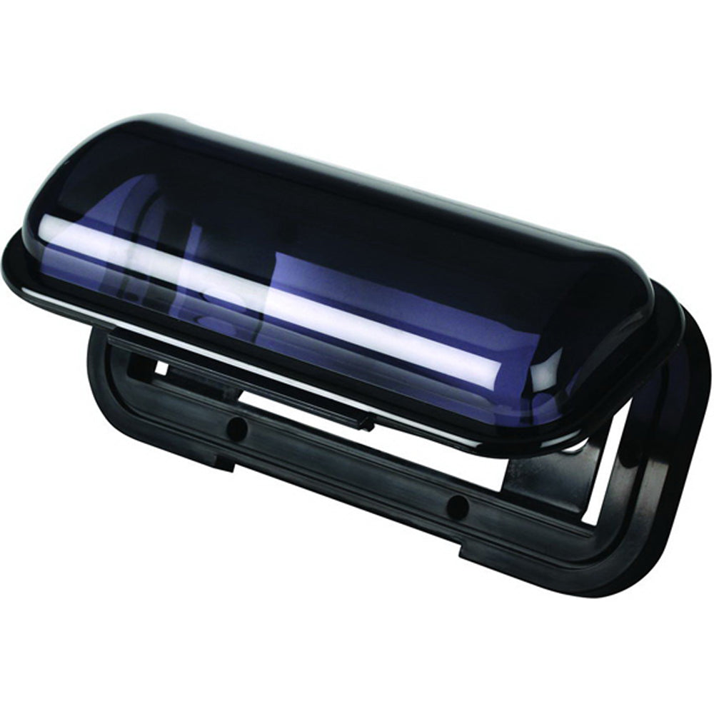 Boss Audio MRC5B black universal single-DIN marine radio cover with tinted polycarbonate panel and foam gasket