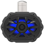 Boss Audio MRWT69RGB 6x9 inch RGB LED wake tower speaker in black with marinized enclosure