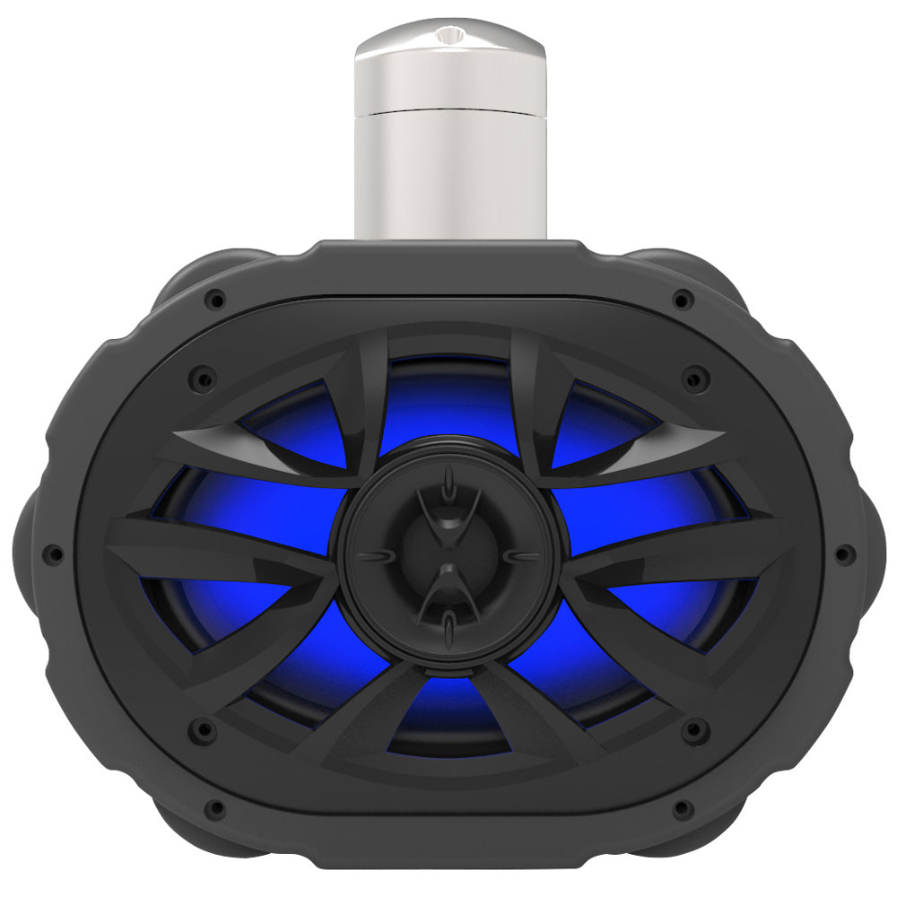Boss Audio MRWT69RGB 6x9 inch RGB LED wake tower speaker in black with marinized enclosure
