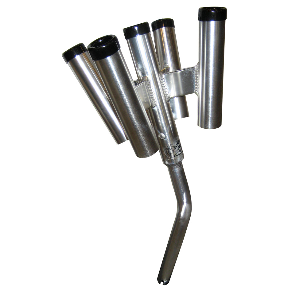 Wahoo 5 Rod Cluster anodized aluminum rod holder with welded gimbal pins and 30-degree bent butt design