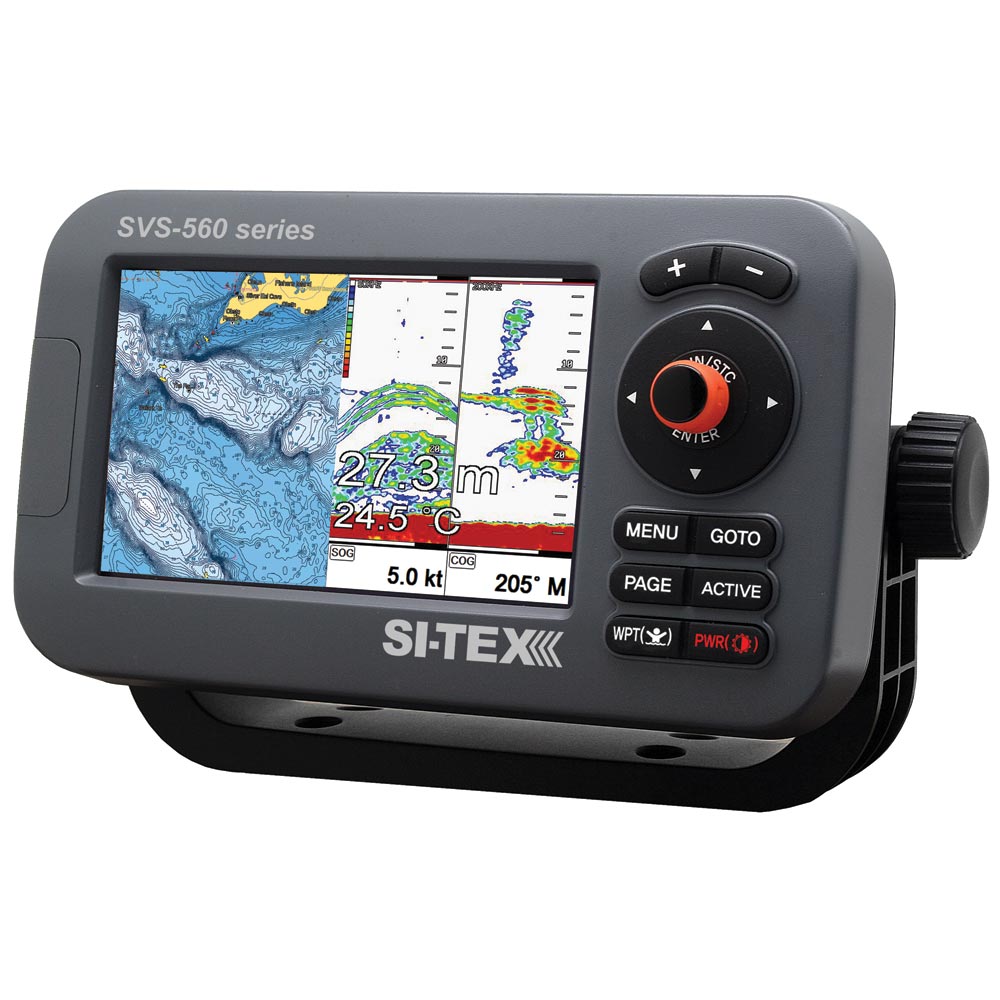 SI-TEX SVS-560CF 5-inch color chartplotter with internal GPS and Navionics+ Flexible Coverage