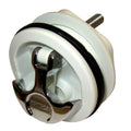 Whitecap non-locking T-handle latch with chrome-plated Zamac handle and white nylon body, freshwater use
