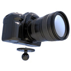 RAM Mount Strap Clamp Roll Bar Mount w/Standard Length Double Socket Arm & 2.5" Round Base w/1/4"-20 Male Threaded Post