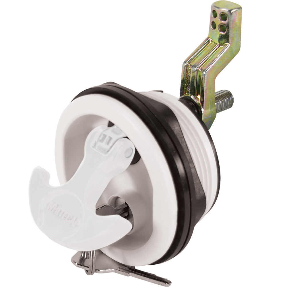 Whitecap white nylon locking T-handle, 3-inch diameter with 2-1/2-inch cut-out