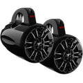 Boss Audio MRWT40 4-inch black wake tower speakers with marinized enclosure and clamp mount
