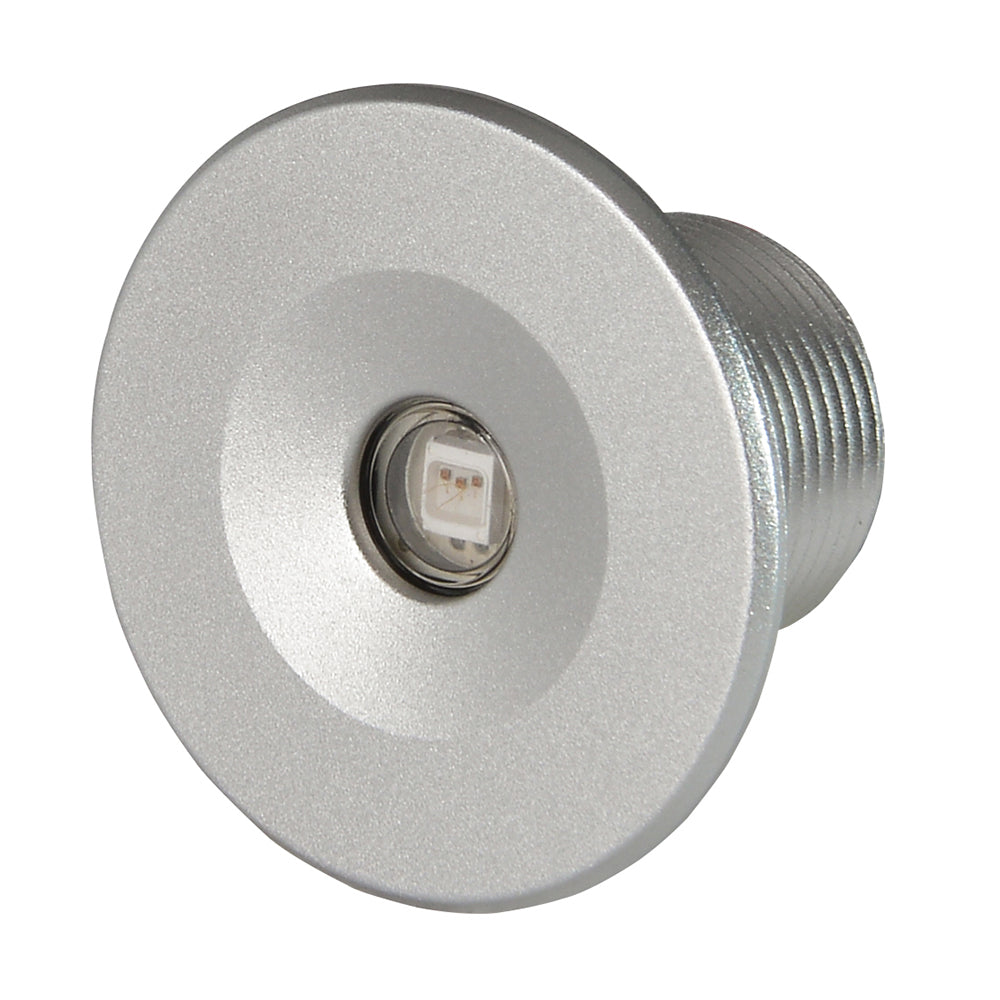 Lumitec Echo brushed housing LED courtesy light, compact flush-mount, IP67 waterproof, white light variant