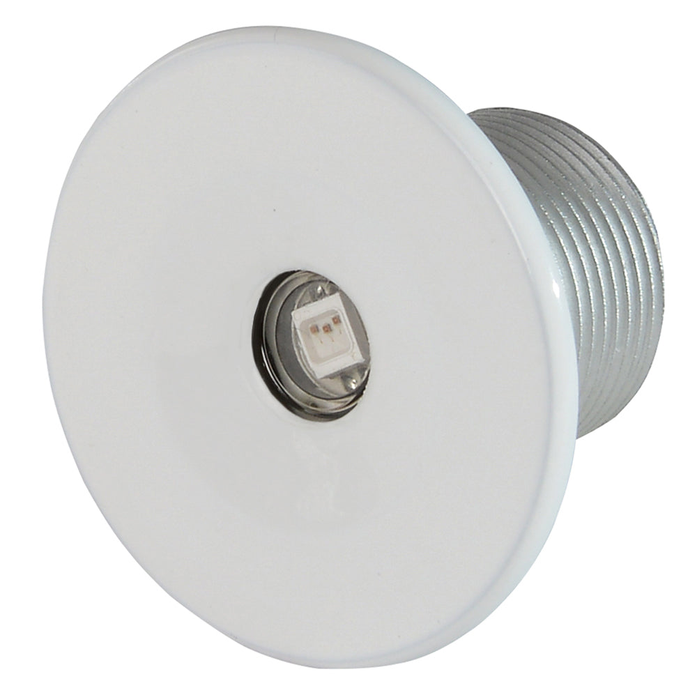 Lumitec Echo white housing courtesy light, compact flush-mount, IP67 waterproof, 1.24-inch diameter