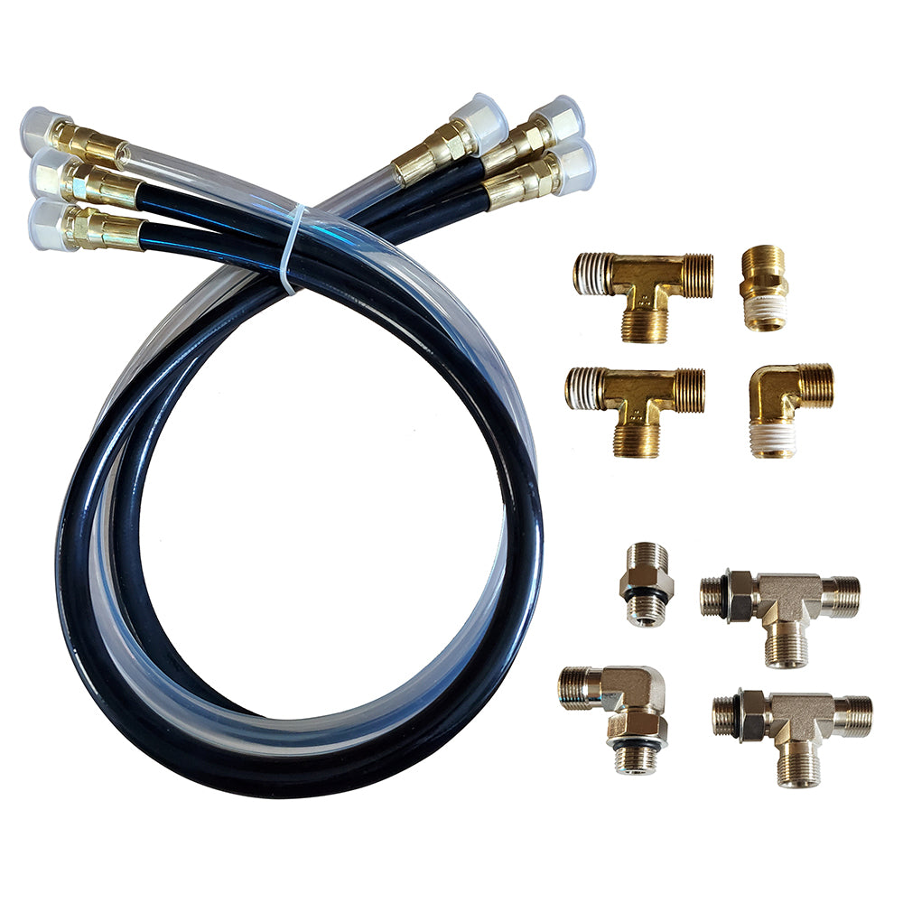 SI-TEX Autopilot Hydraulic Steering Installation Kit with hoses and fittings