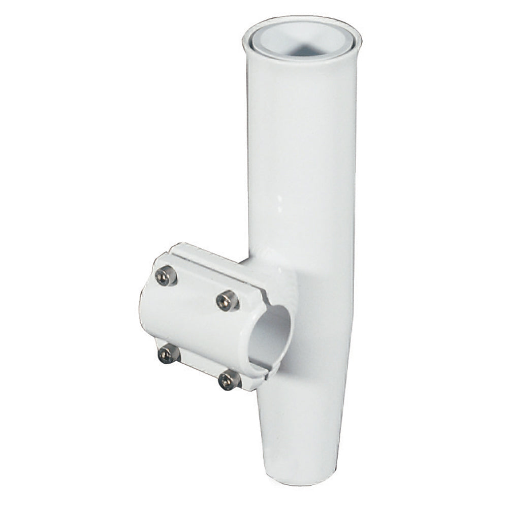 Lee's Tackle Lee's Clamp - On Rod Holder - White Aluminum - Horizontal Mount - Fits 1. O.D. Pipe