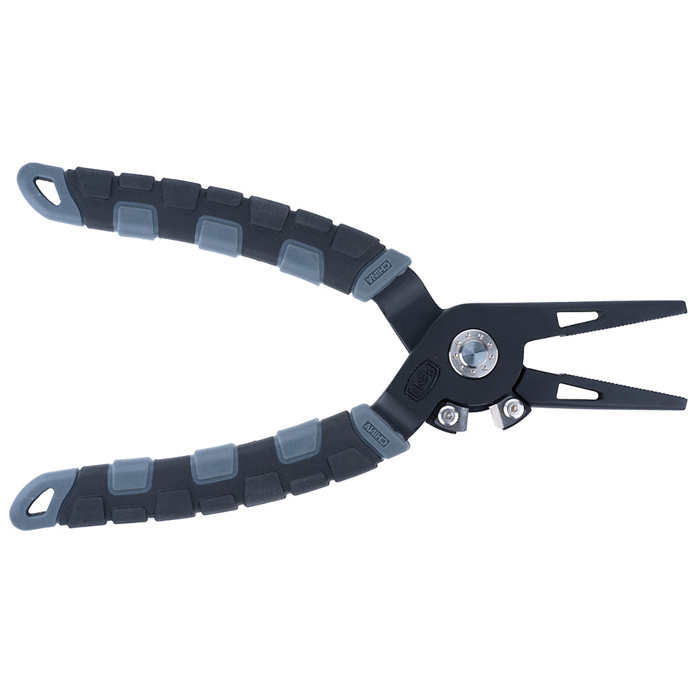 PENN 8-inch Bull Nose Pliers in black Nickel Titanium coating with ergonomic grips and replaceable line cutters