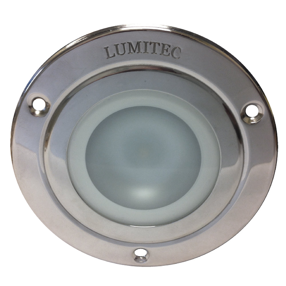 Lumitec Shadow flush mount LED down light polished finish Spectrum RGBW IP67 marine dome light