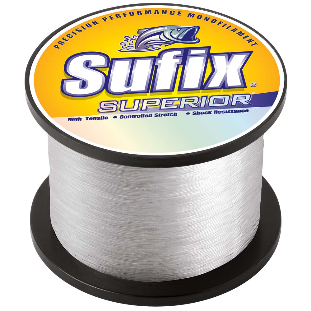 Sufix Superior Clear Monofilament 370 yd spool in 40 lb and 130 lb