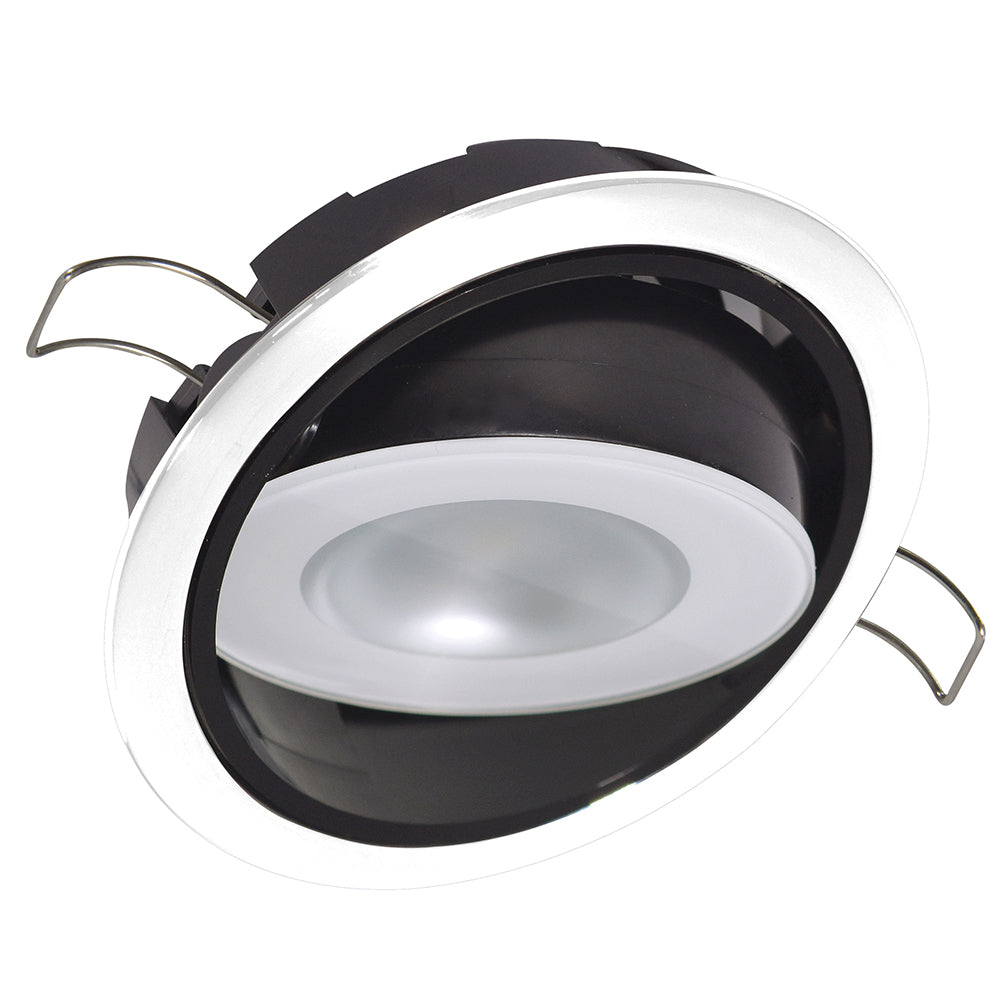 Lumitec Mirage Positionable Down Light warm white Hi CRI white bezel spring mount marine dome light