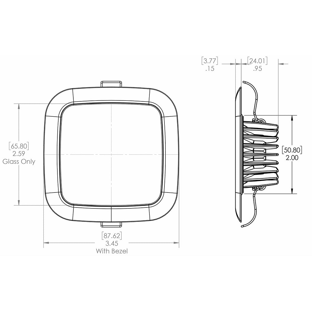Lumitec Square Mirage Down Light - Warm White Dimming - Hi-CRI