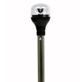 Attwood LightArmor all-around navigation light with 20-inch aluminum pole and black vertical composite base with adapter