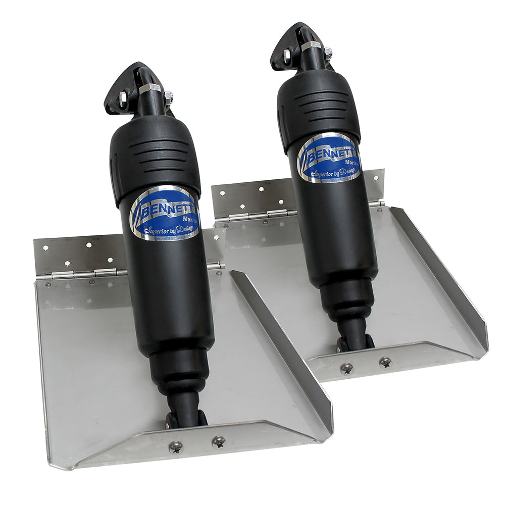 Bennett 912ED 9x12 inch 12V electric edge mount trim tab kit with adjustable upper hinge and stainless steel tabs