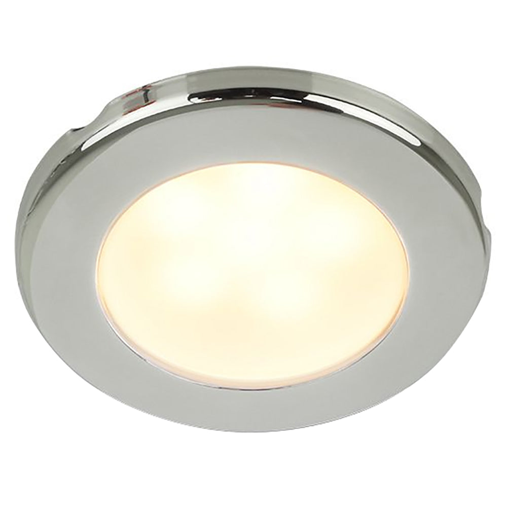 Hella Marine EuroLED 75 3-inch round warm white LED down light with stainless steel rim screw mount