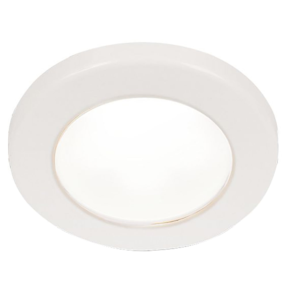 Hella Marine EuroLED 75 3-inch round screw mount down light white LED white plastic rim