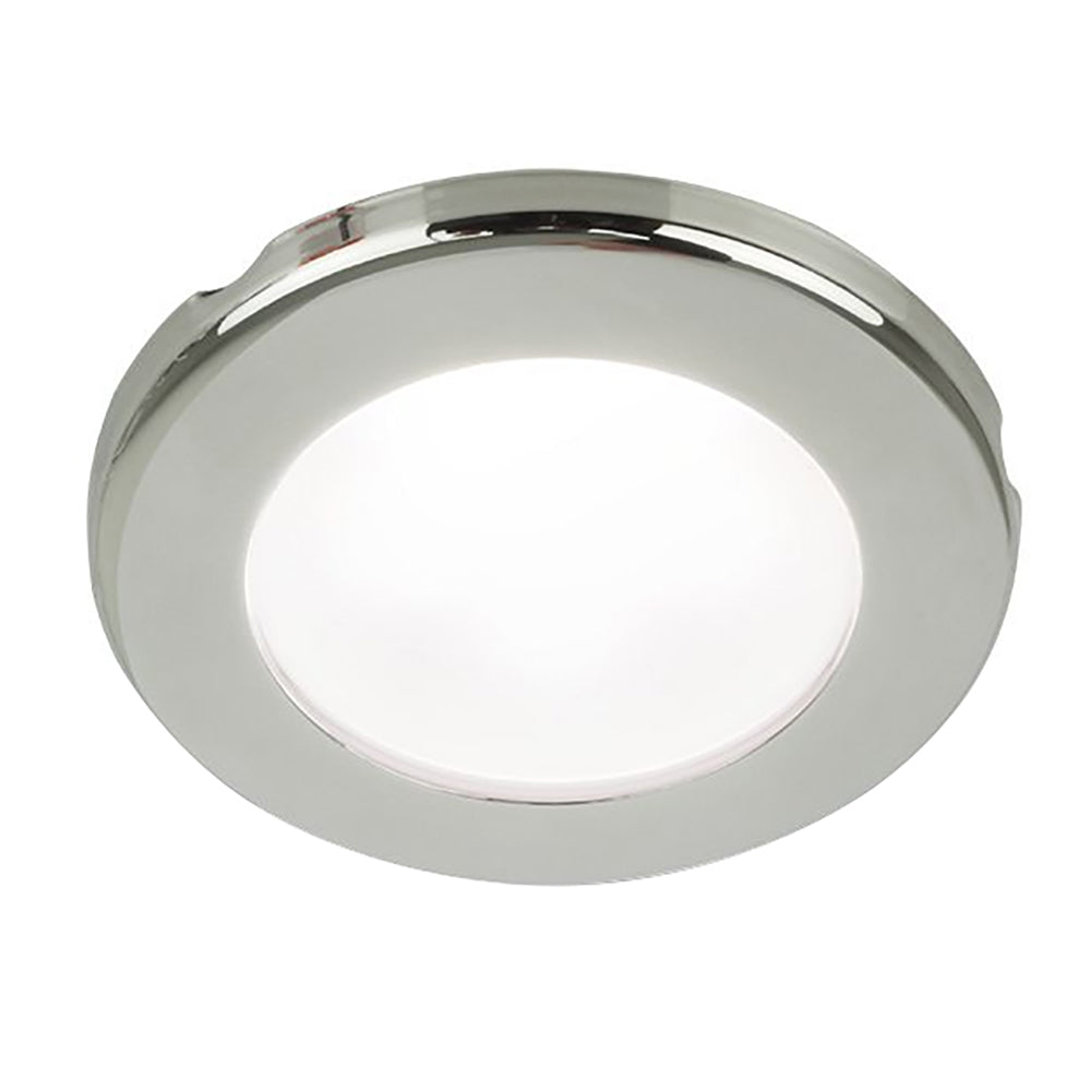 Hella Marine EuroLED 75 3-inch round screw-mount down light with stainless steel rim and white LED