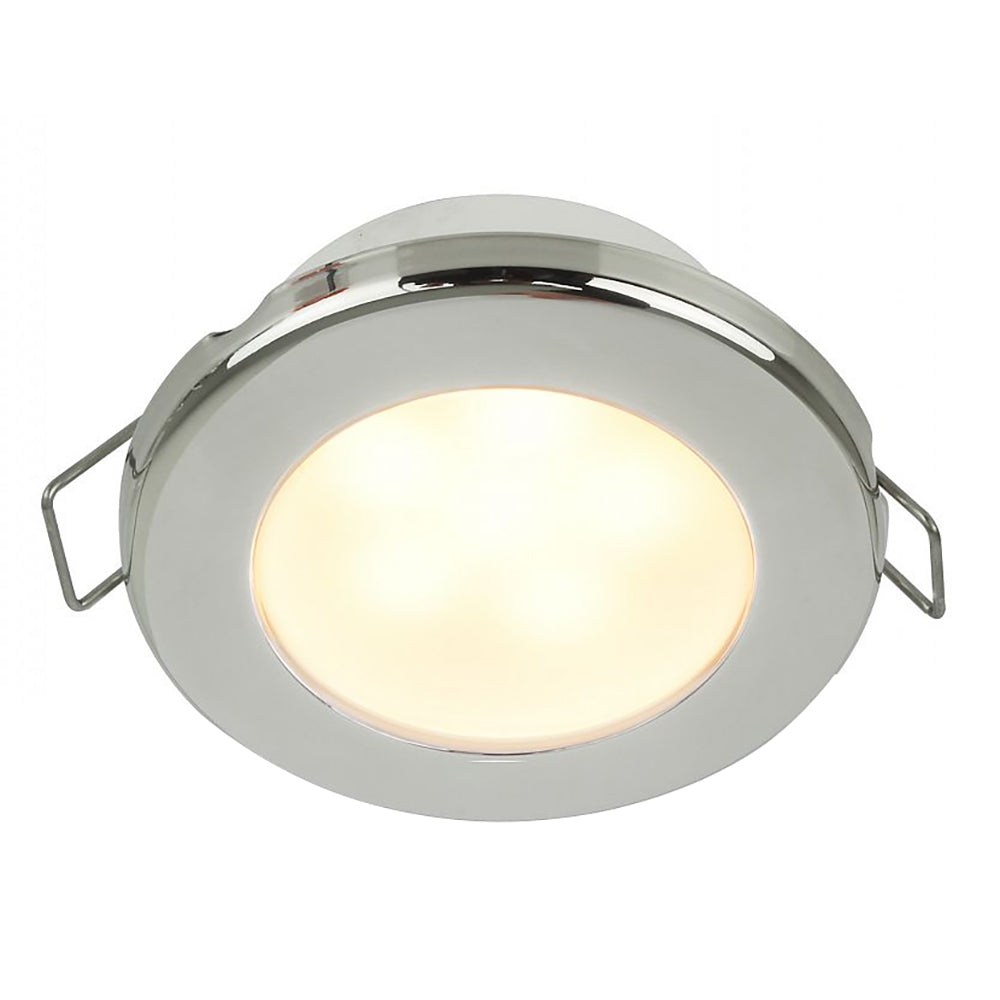Hella Marine EuroLED 75 3-inch round spring mount warm white LED down light with 316 stainless steel rim