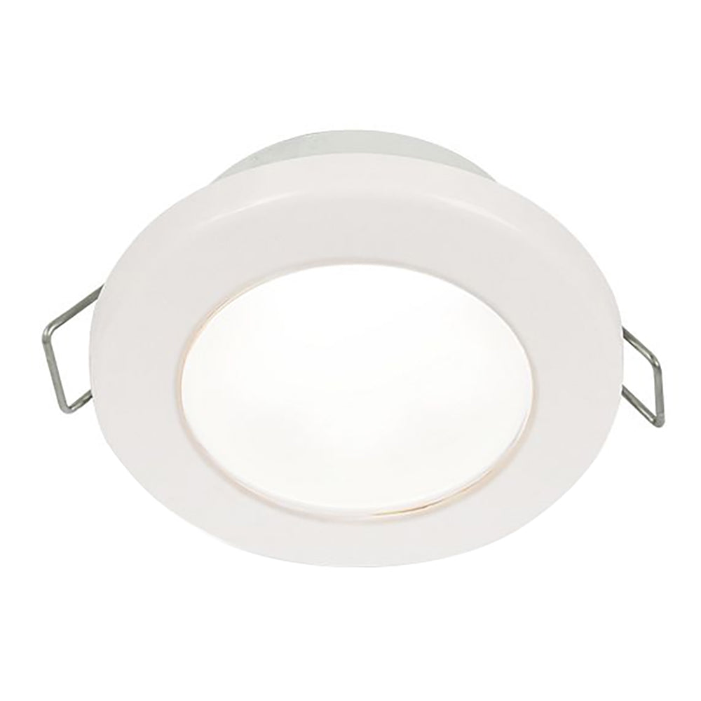 Hella Marine EuroLED 75 3-inch round spring mount down light white LED white plastic rim 12V