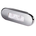 Hella Marine surface mount oblong LED courtesy lamp with stainless steel bezel and white LED