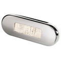 Hella Marine surface mount oblong LED courtesy lamp warm white with 316 stainless steel bezel