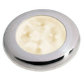 Hella Marine Slim Line Enhanced Brightness Round LED Courtesy Lamp with stainless steel bezel warm white 12V