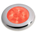 Hella Marine Slim Line Enhanced Brightness Red LED Round Courtesy Lamp with stainless steel bezel
