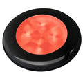 Hella Marine Slim Line LED Enhanced Brightness round courtesy lamp red LED black plastic bezel 12V