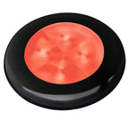 Hella Marine Slim Line LED Enhanced Brightness round courtesy lamp red LED black plastic bezel 12V