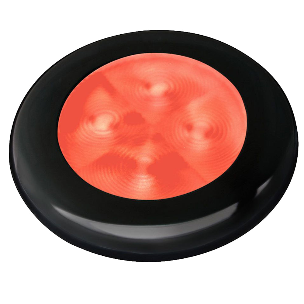 Hella Marine Slim Line LED Enhanced Brightness round courtesy lamp red LED black plastic bezel 12V