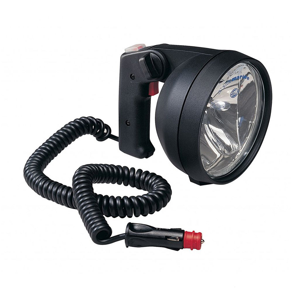 Hella Marine Twin Beam Hand Held Search Light with dual halogen bulbs and cigarette lighter plug