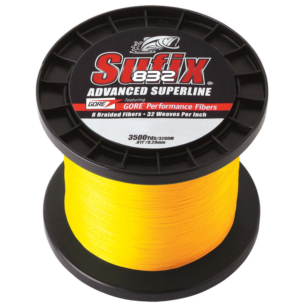 Sufix 832 Advanced Superline Braid 6lb Hi-Vis Yellow 3500-yard spool