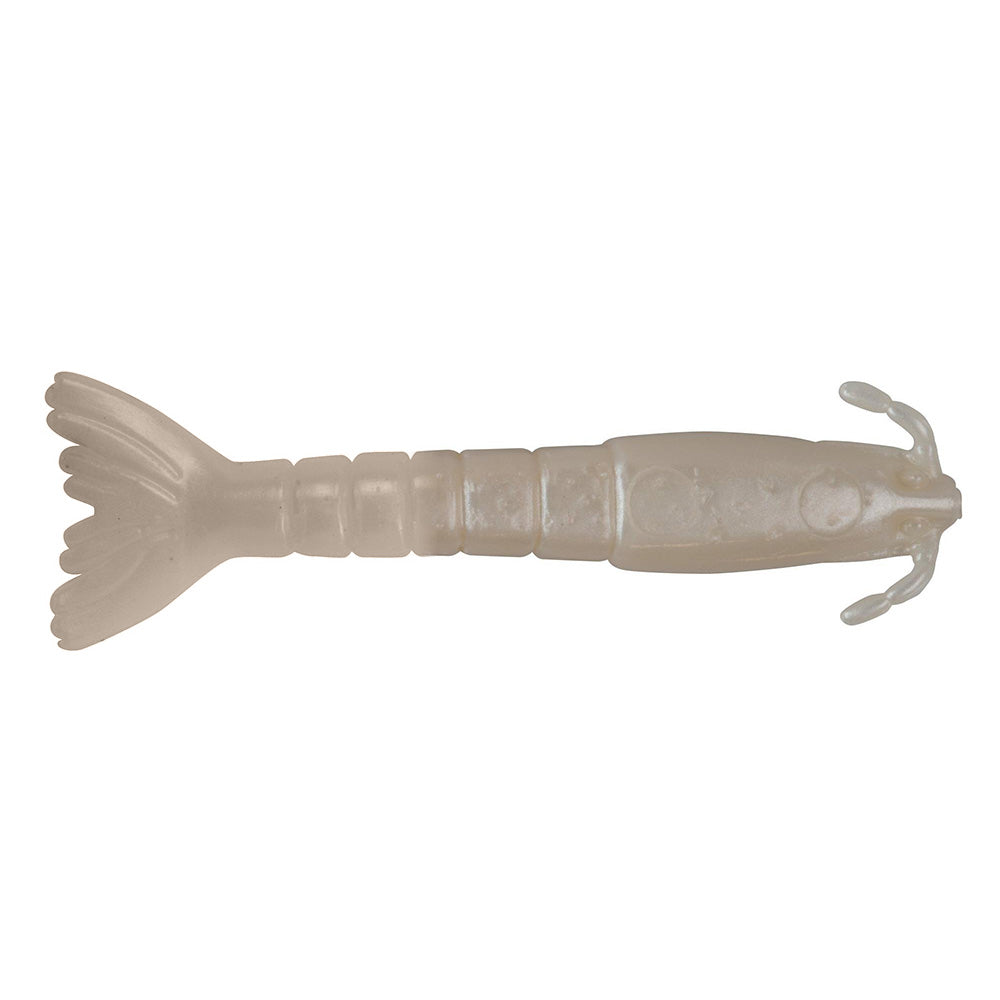 Berkley Gulp! Alive! 4-inch Pearl White saltwater shrimp baits in attractant container