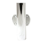 Tigress 8-1/2 inch straight side mount anodized aluminum transom or console rod holder with 4-hole brushed pad