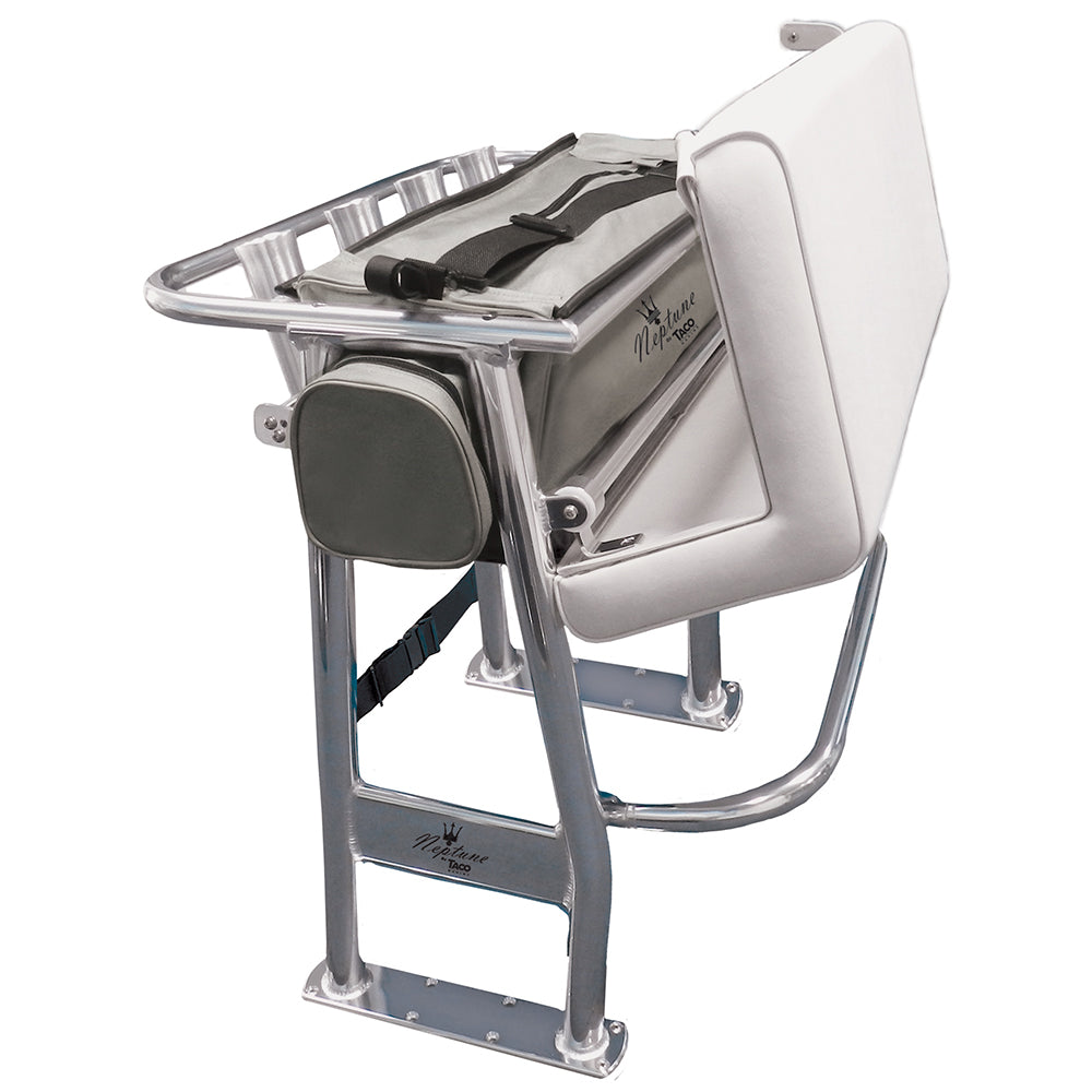 TACO Marine Neptune II Leaning Post with removable tackle storage bag for center console boats under 25 feet