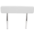 TACO Marine Universal Leaning Post Backrest with fold-flat arms and white cushioned upholstery