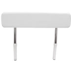 TACO Marine Universal Leaning Post Backrest with fold-flat arms and white cushioned upholstery