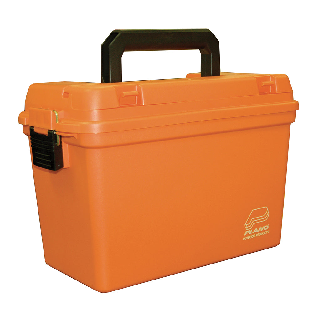 Plano Deep Emergency Dry Storage Supply Box with Tray in Orange, 15x8x10 inches