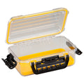 Plano 3600 waterproof polycarbonate storage box in yellow and clear with cam-action latches and DriLoc O-ring seal