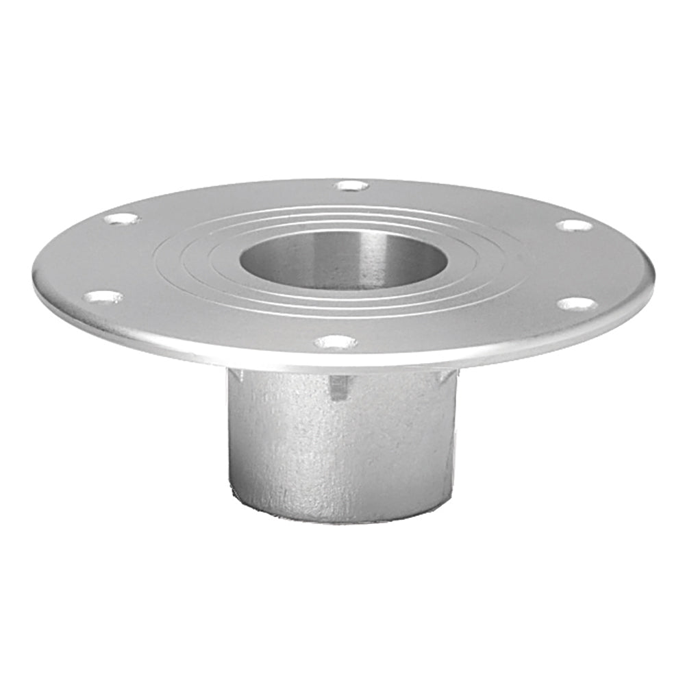 TACO Marine Zwaardvis flush mount table support in brite anodized aluminum for 2-3/8 inch pedestals