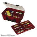 Plano Magnum Satchel with lift-out tray and two removable bait racks in maroon
