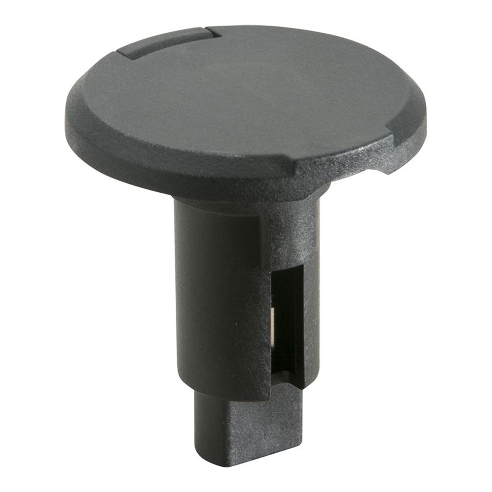 Attwood LightArmor 2-pin plug-in navigation light base in black, low-profile threaded mount