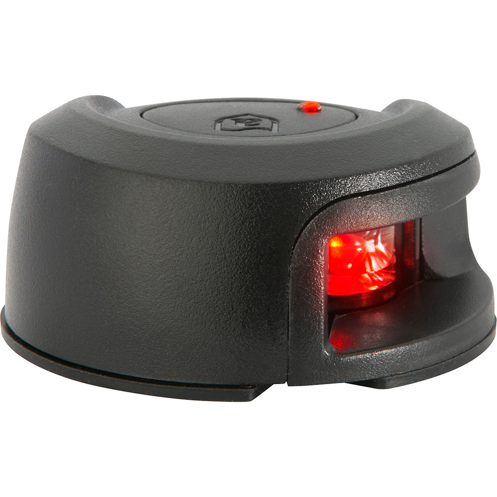 Attwood LightArmor black composite deck mount port navigation light red 2NM