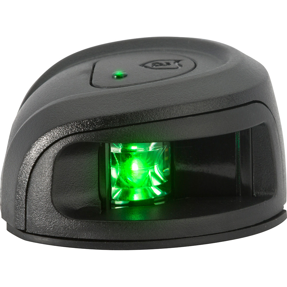 Attwood LightArmor Deck Mount Navigation Light - Black Composite - Starboard (green)