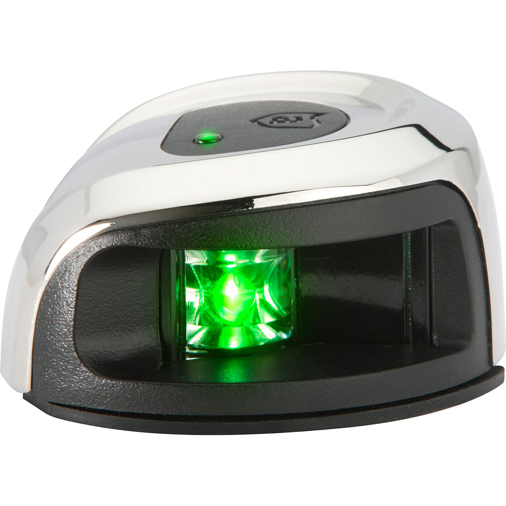 Attwood LightArmor Deck Mount Navigation Light - Stainless Steel - Starboard (green)